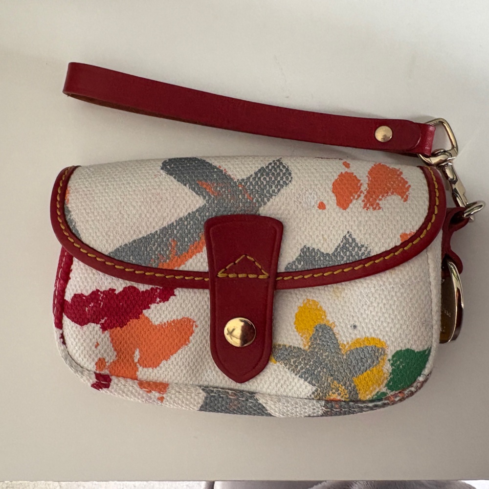 Dooney and Burke paint wristlet